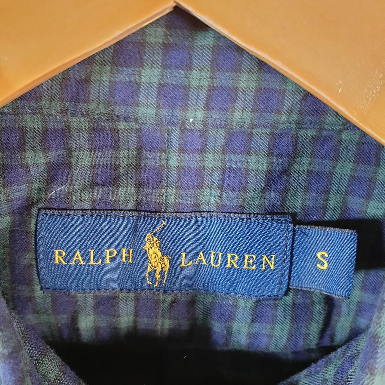 Vintage Ralph Lauren Button Down Shirt Men’s Small Blue Checkered Fit Pony Cotton Big Fish Vintage