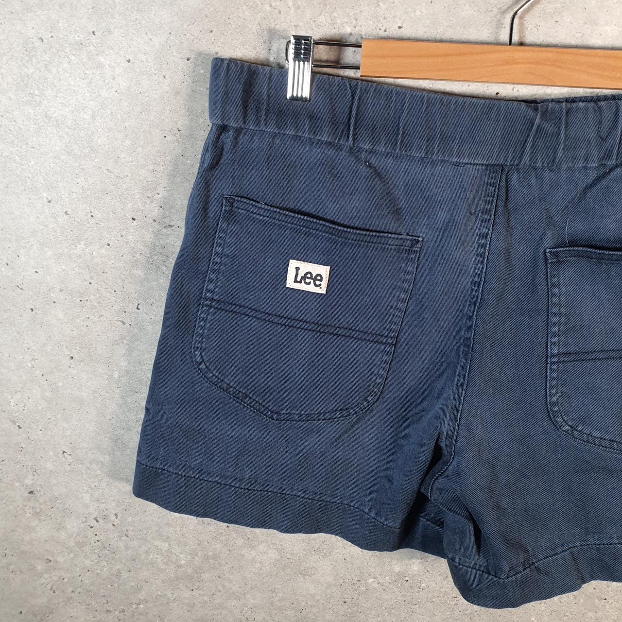 Vintage Lee Baggy Shorts Jorts Cargo Womens W34 Blue Relaxed Cargo