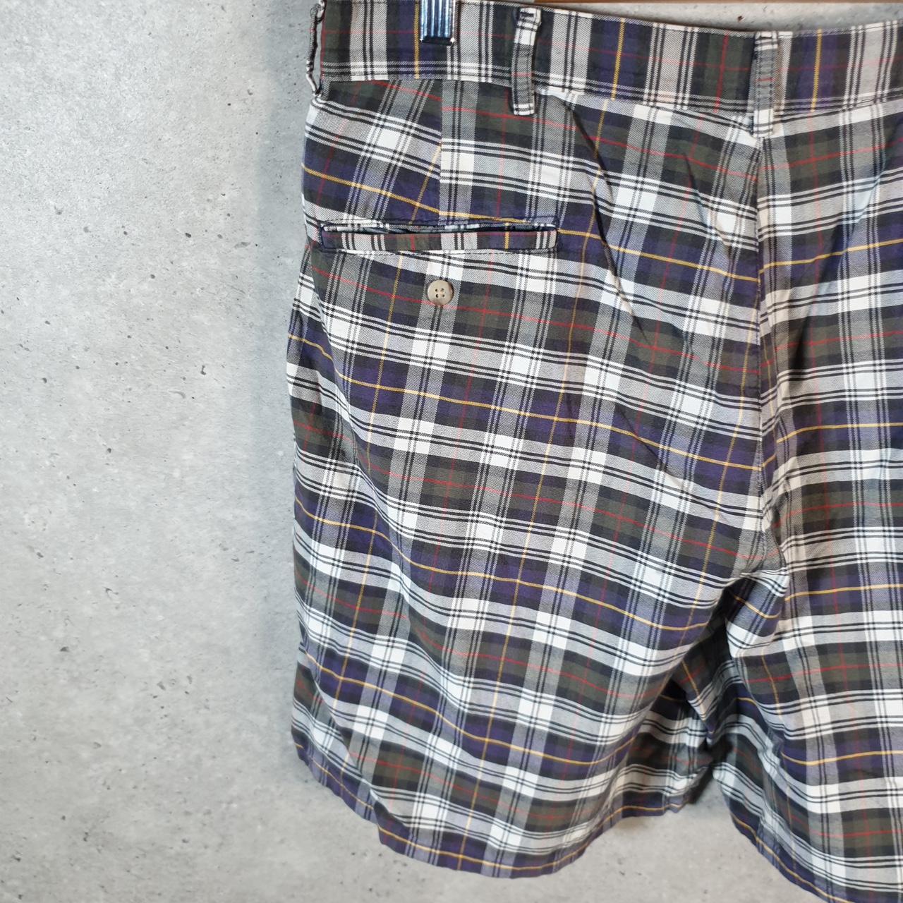 Vintage Ralph Lauren Polo Chino Shorts Jorts USA Mens W36 Checkered Baggy Cotton