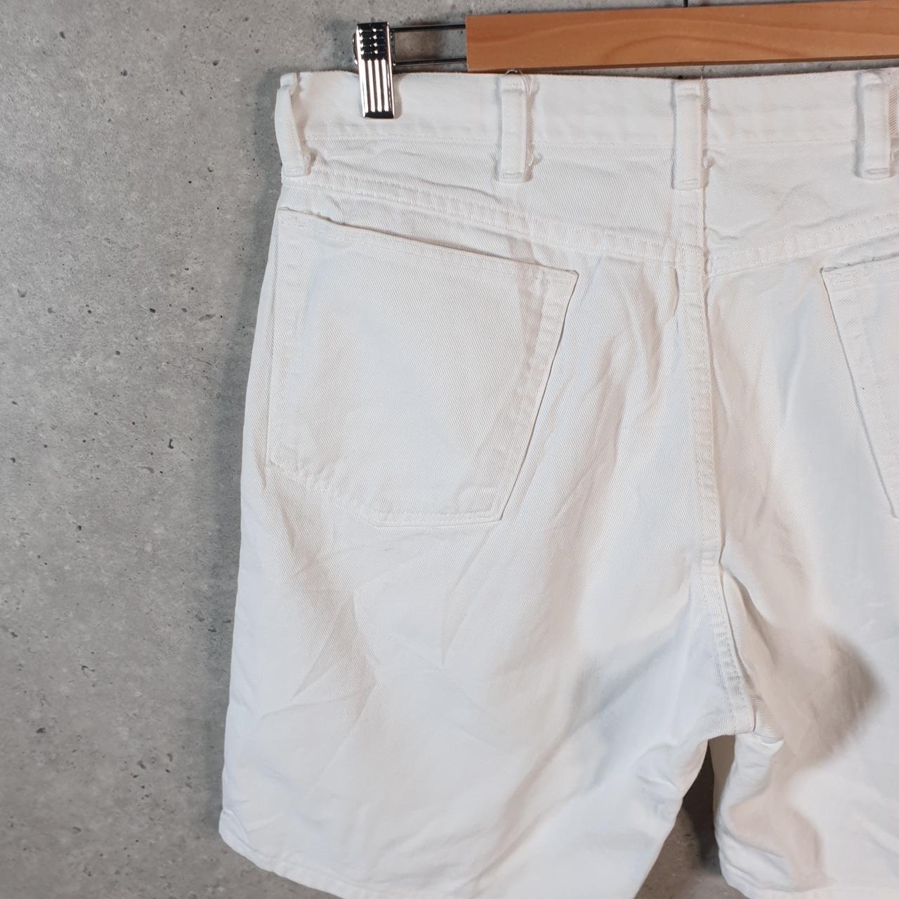 Vintage Wrangler Denim Shorts Jorts Cargo Men’s W36 White Baggy Cotton