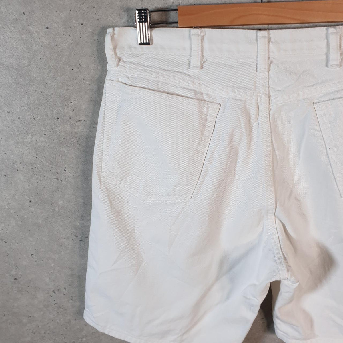 Vintage Wrangler Denim Shorts Jorts Cargo Men’s W36 White Baggy Cotton