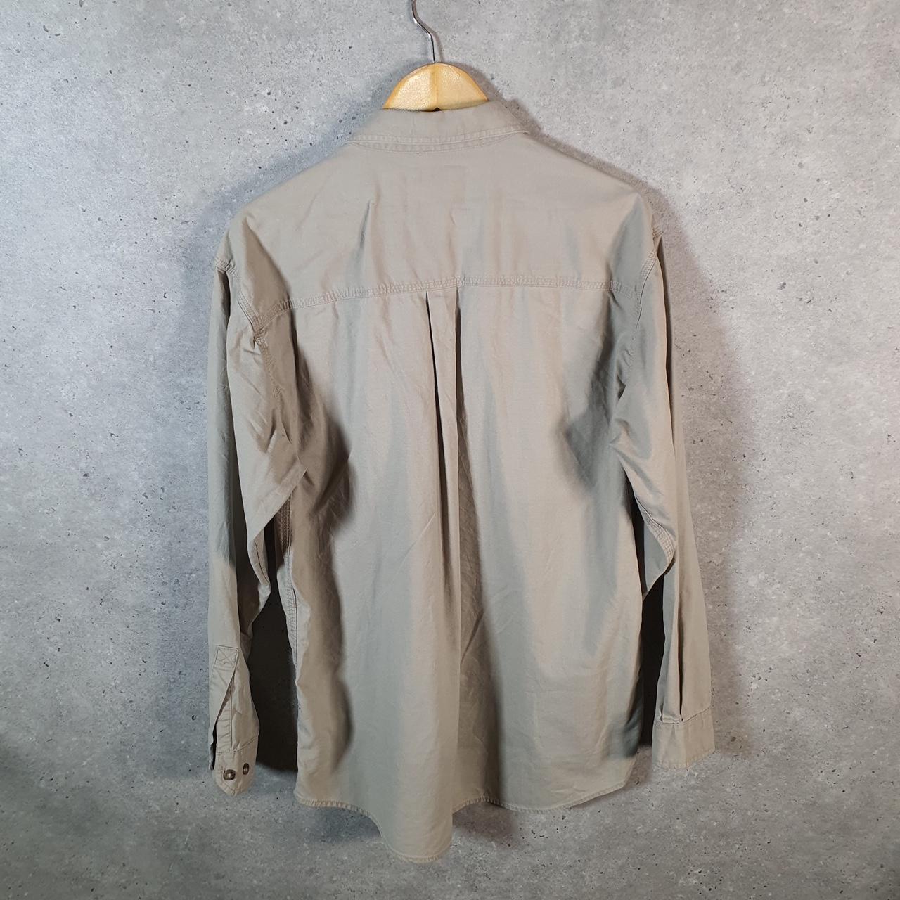 Vintage Carhartt Shirt Button Down Mens Large Brown Long Sleeve Chore Utility Relaxed - Big Fish Vintage