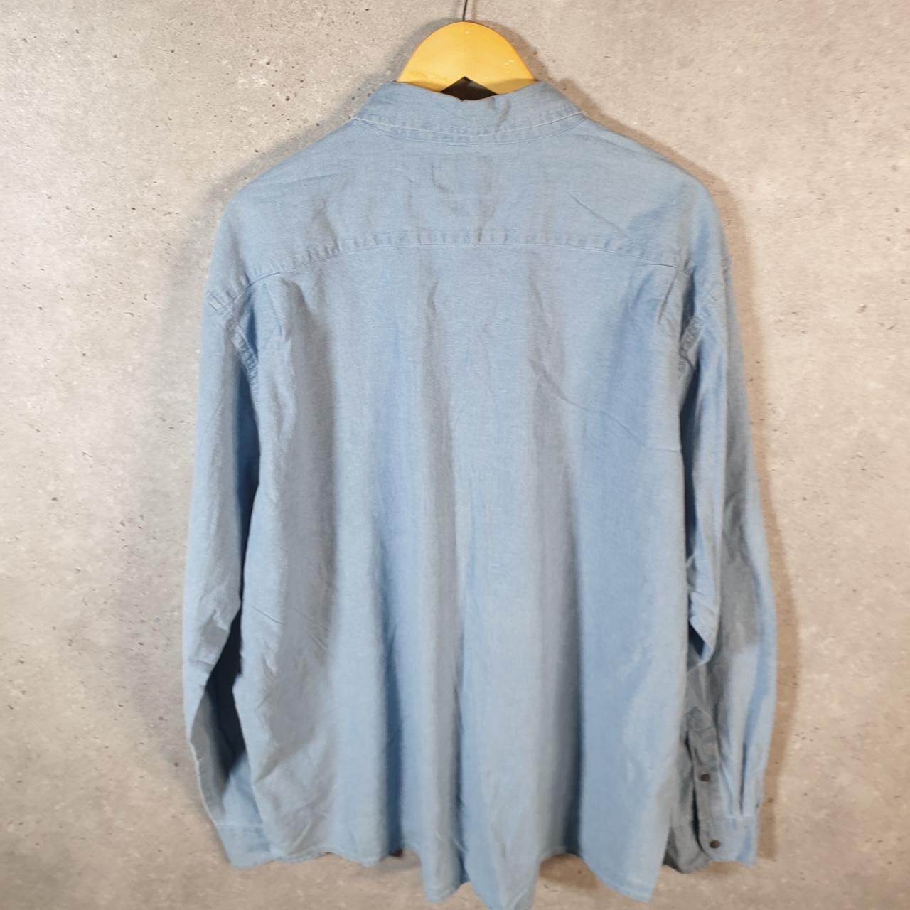 Vintage Wrangler Denim Jean Trucker Shirt Mens 2XL Blue Button