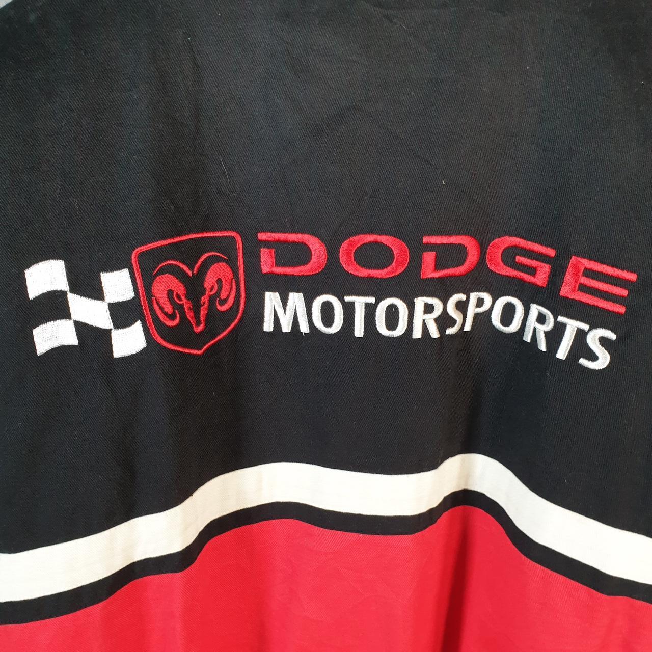Vintage Nascar Dodge Motorsports Bomber Jacket Men’s Large Black Motorcyle Biker USA Big Fish Vintage