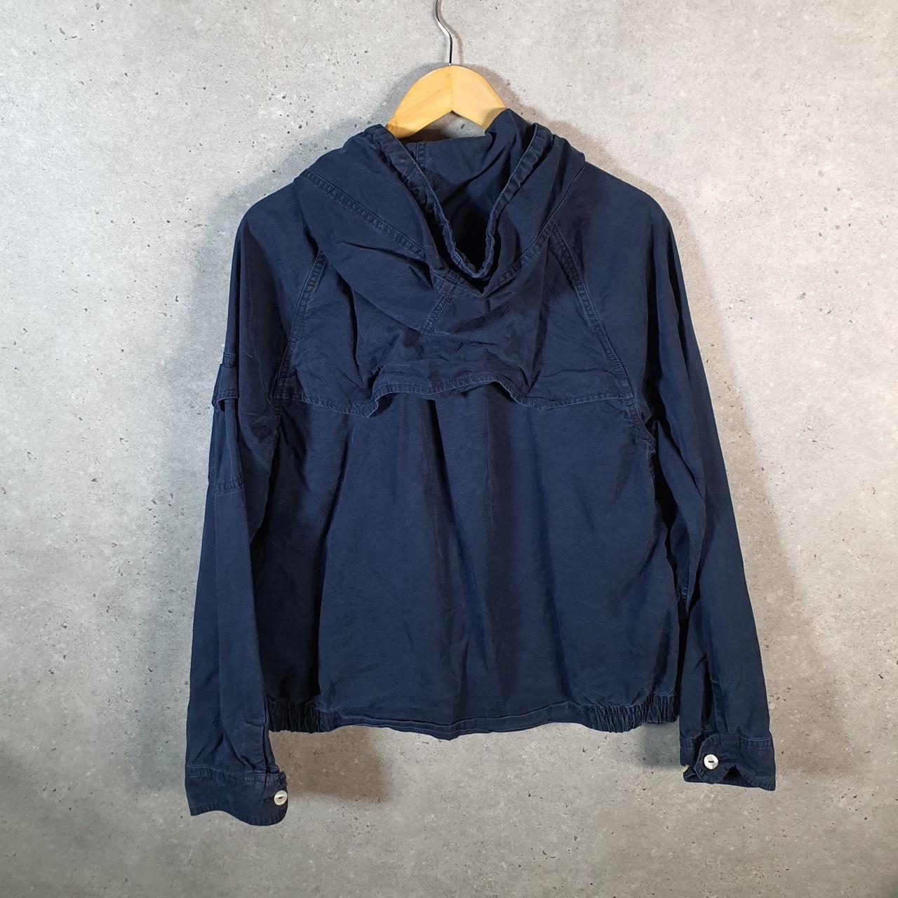 Vintage Ralph Lauren Polo Hooded Bomber Jacket Womens Large Blue Pony Full Zip Big Fish Vintage