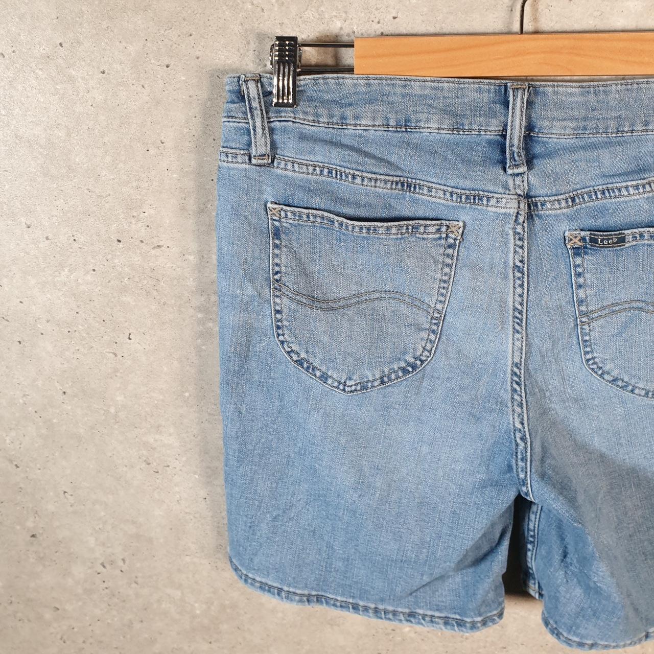 Vintage Lee Baggy Shorts Jorts Cargo Womens W32 Blue Relaxed Denim