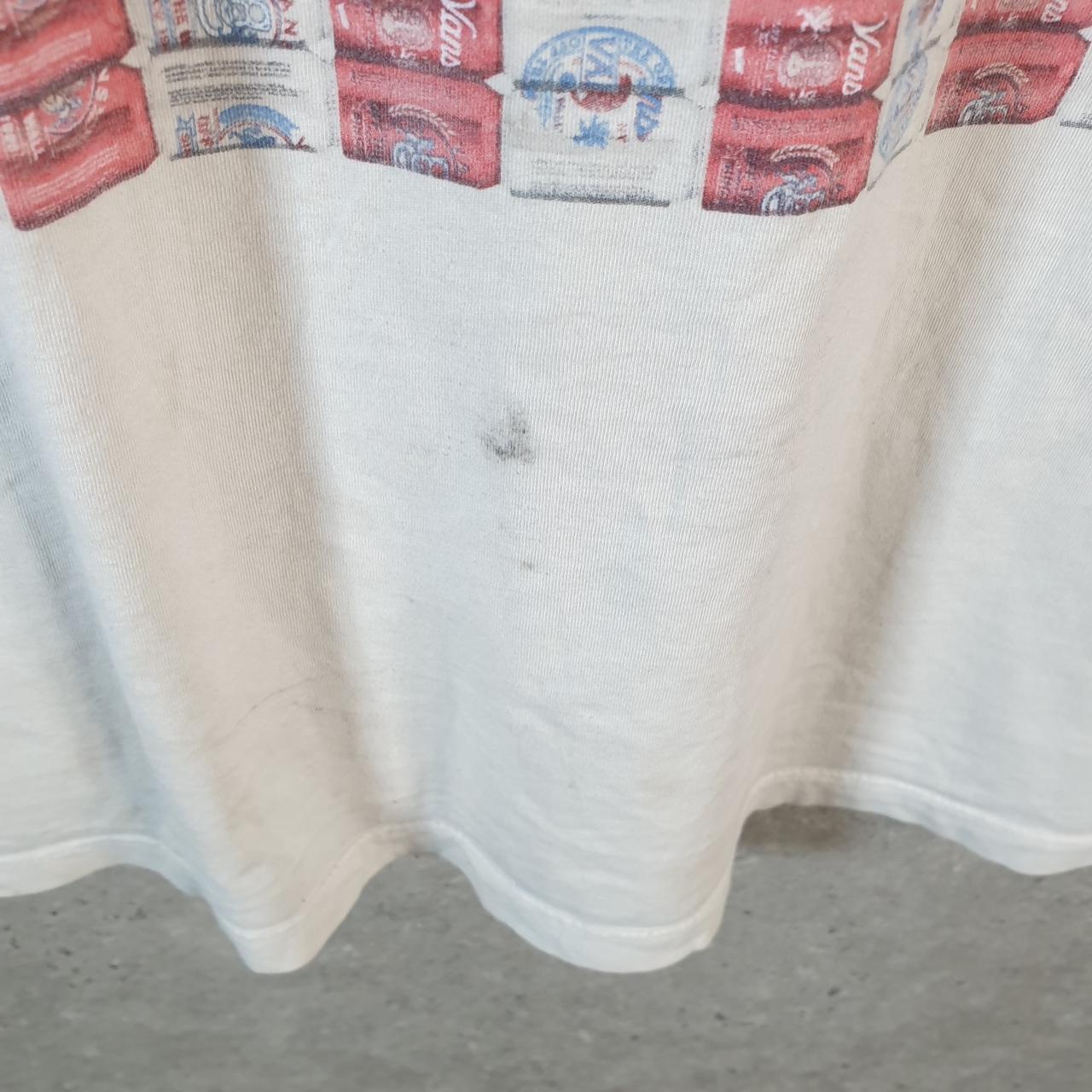 Vintage Vans Off the Wall Beer USA Flag T Shirt Men’s Medium White Custom Fit Casual