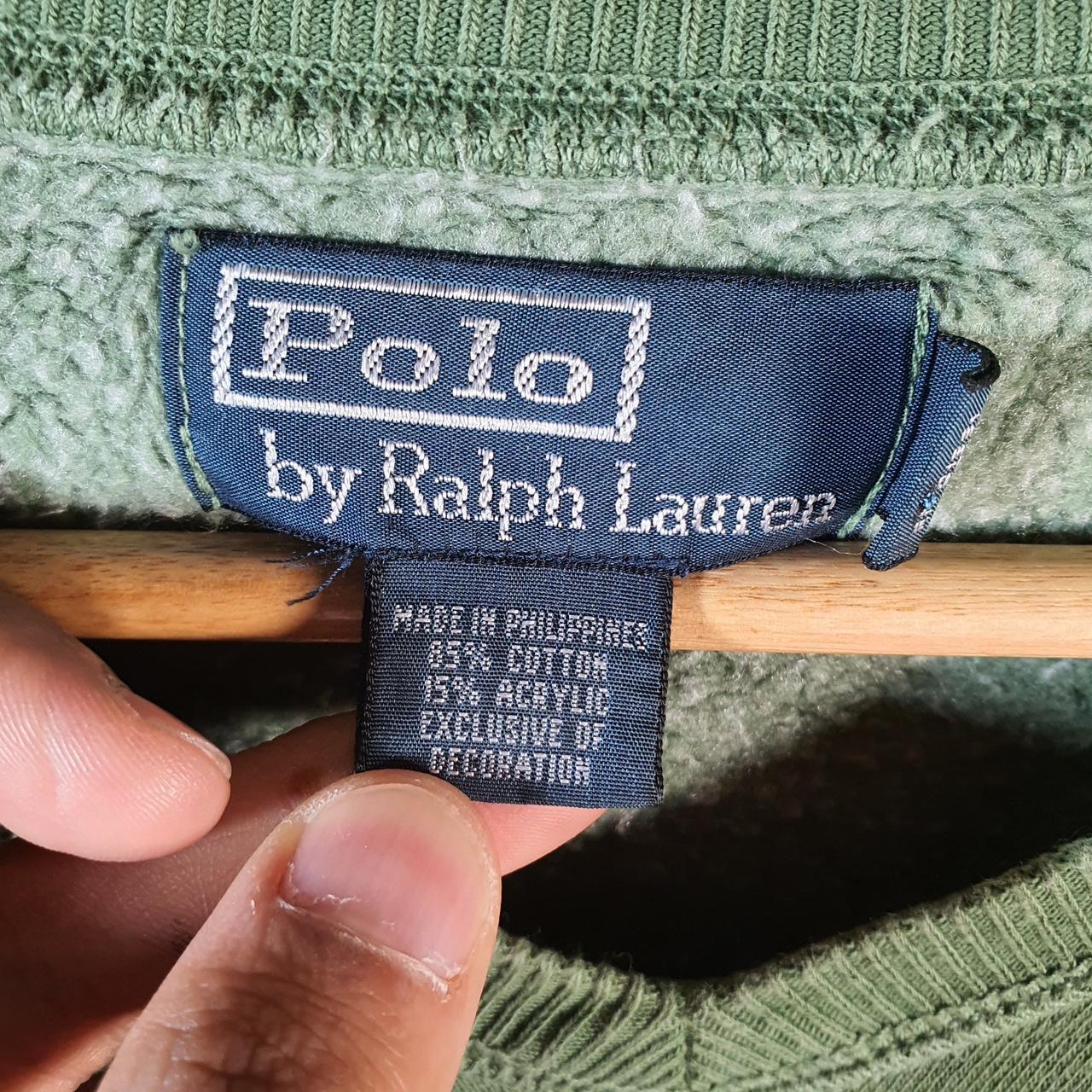 Vintage Ralph Lauren Polo Sweatshirt Men’s Large Green Boxy Baggy Pullover Pony