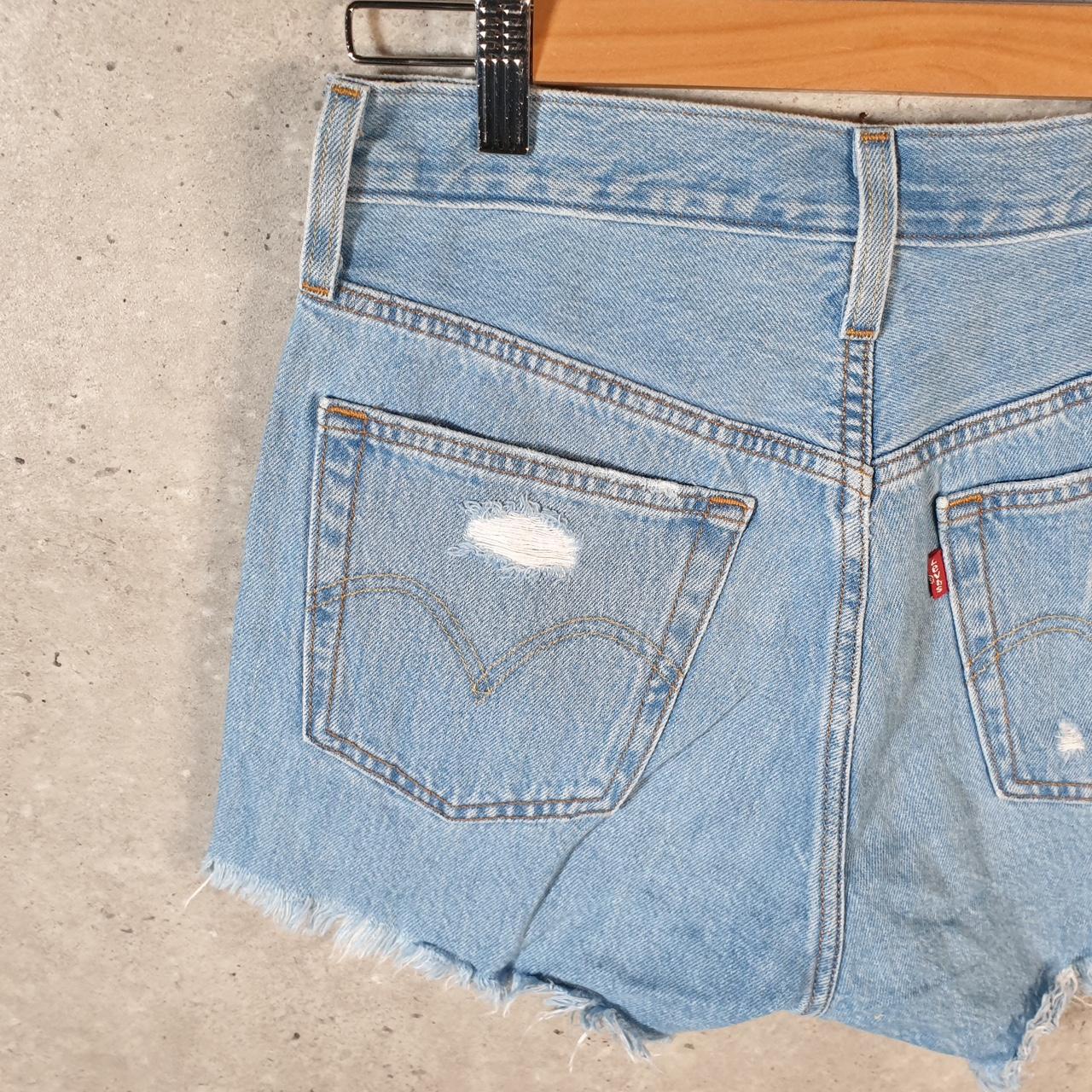 Vintage Levi’s 501 Cut Off Baggy Shorts Jorts Cargo Womens W26 Blue Relaxed Denim