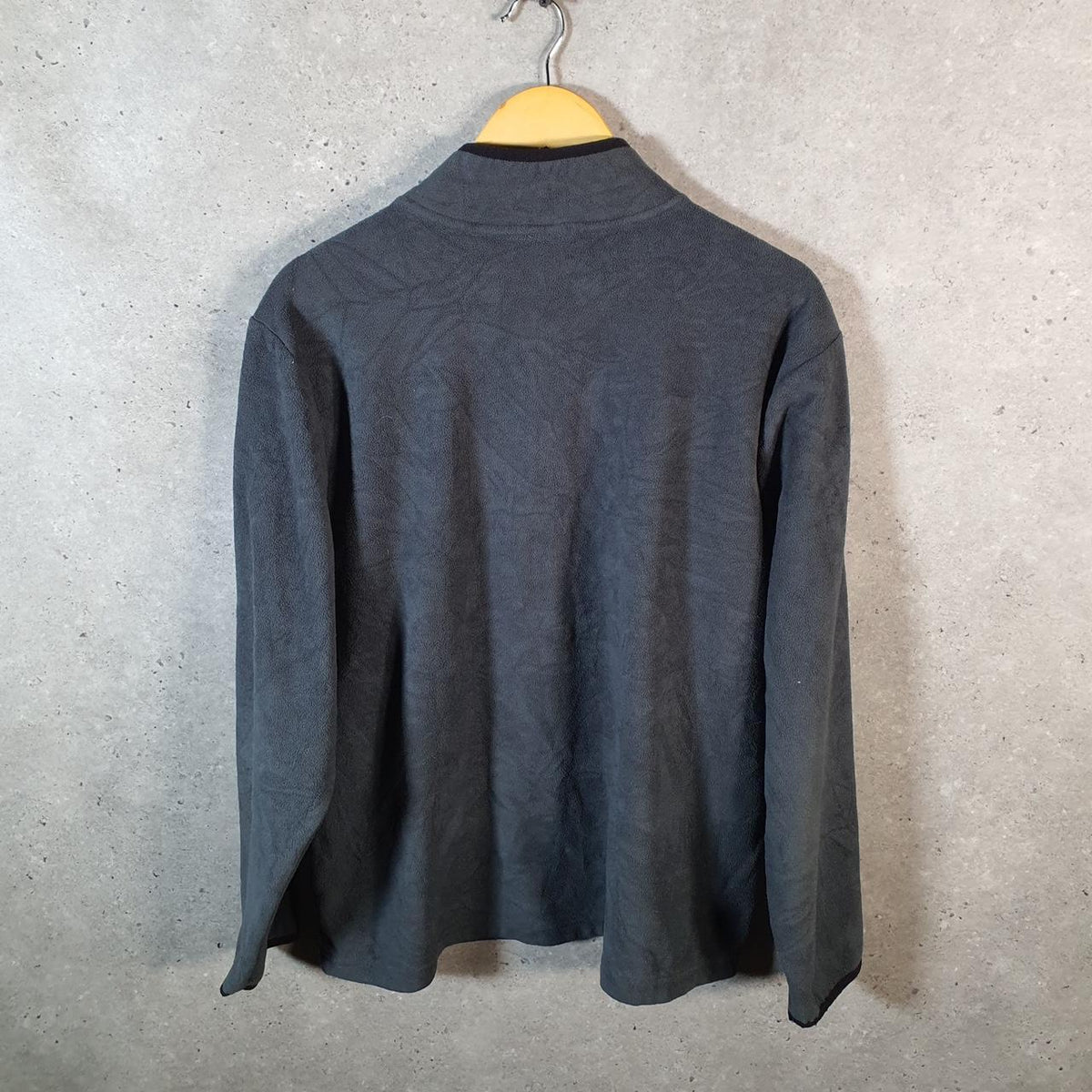Vintage Starter Fleece Sweatshirt Jacket Mens Large Grey 1/4 Zip Embroidered Logo