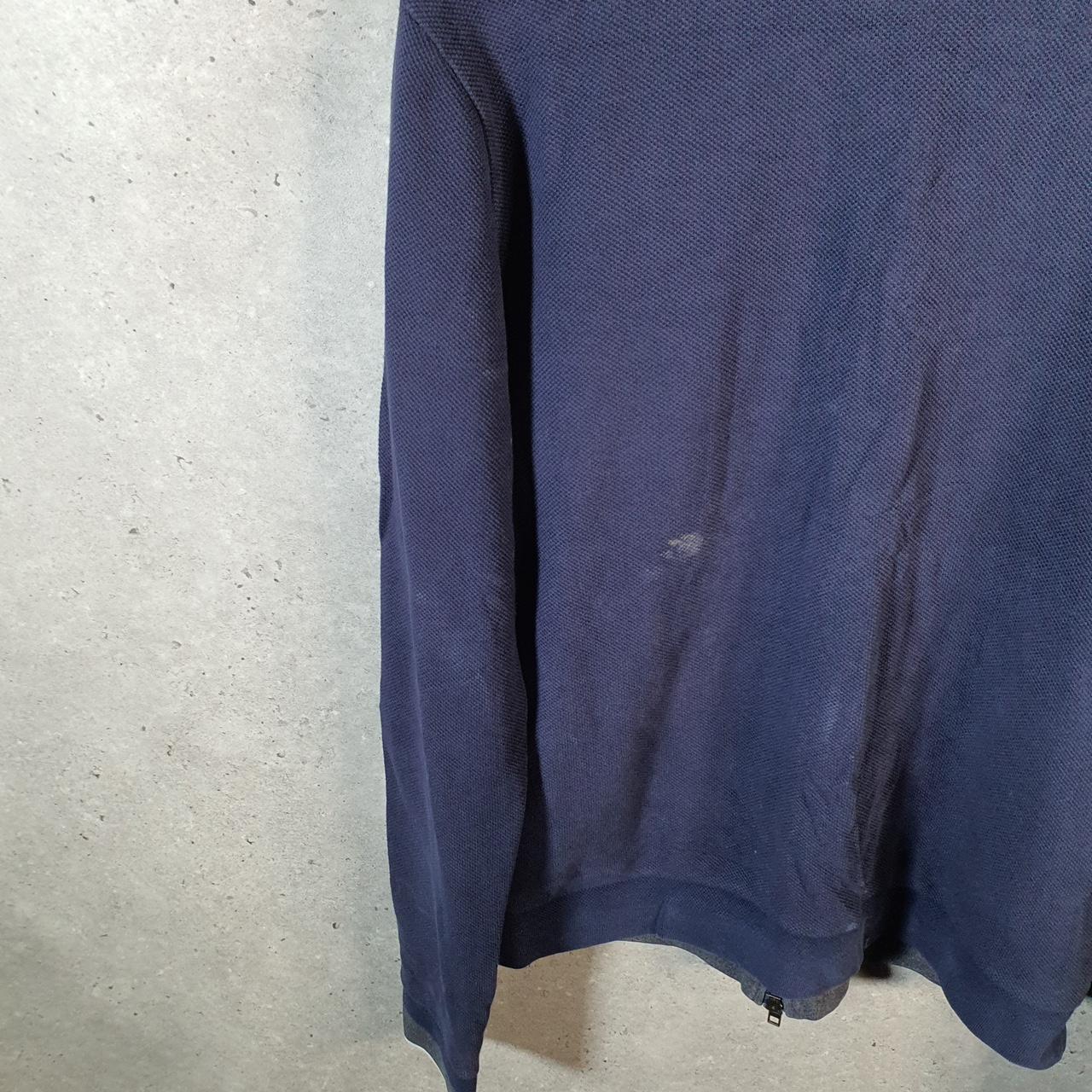 Vintage Lacoste Knit Sweater Mens Medium Navy Blue Full Zip Y2K Jumper Logo