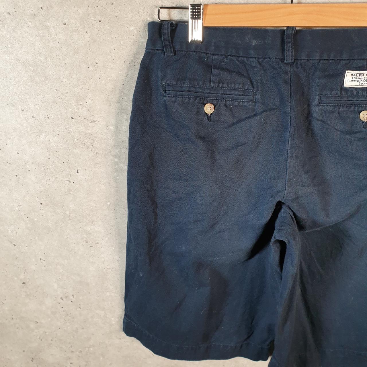 Vintage Ralph Lauren Polo Shorts Jorts Chino Cargo Womens W30 Navy Blue Baggy Cotton