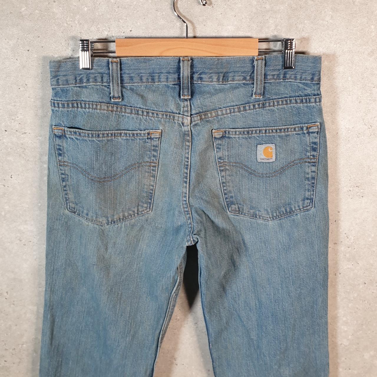 Vintage Carhartt Workwear Carpenter Jeans Mens W33 L32 Blue Denim Relaxed Fit USA