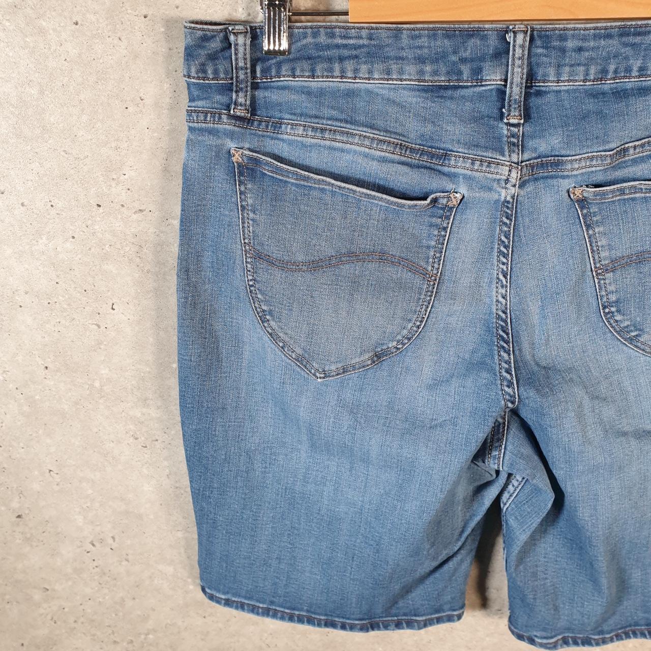 Vintage Lee Baggy Shorts Jorts Cargo Womens W36 Blue Relaxed Denim