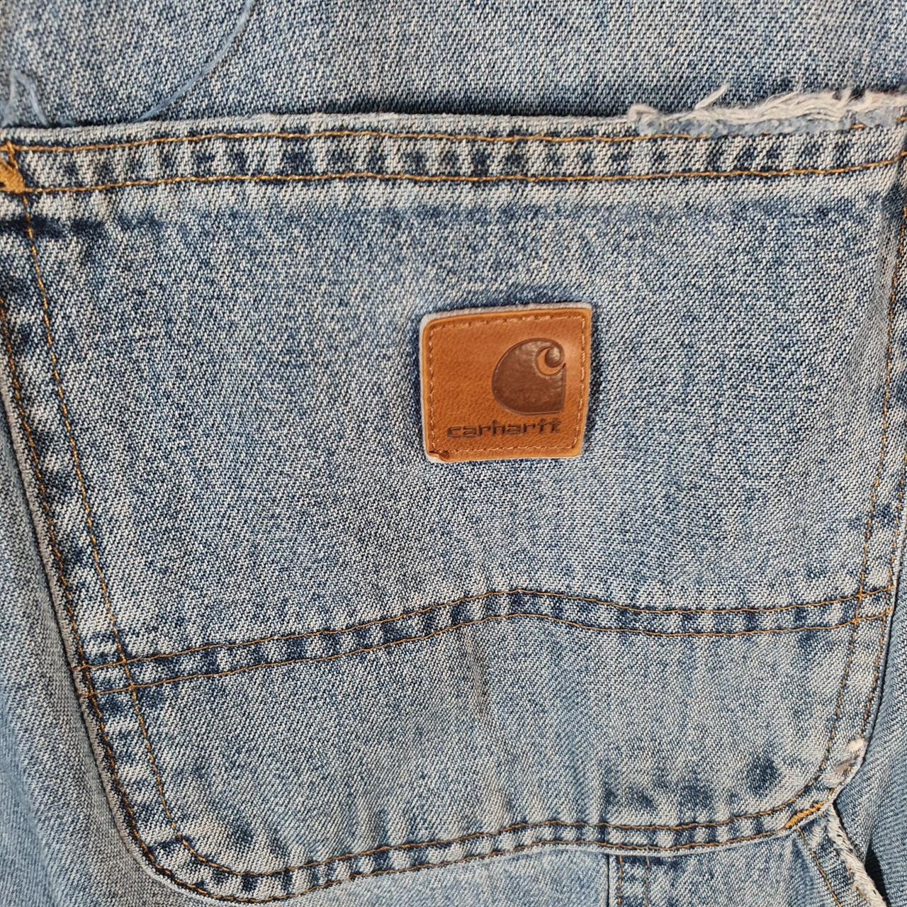 Vintage Carhartt Baggy Carpenter Shorts Jorts Cargo Men’s W40 Blue Relaxed Fit Workwear A4862