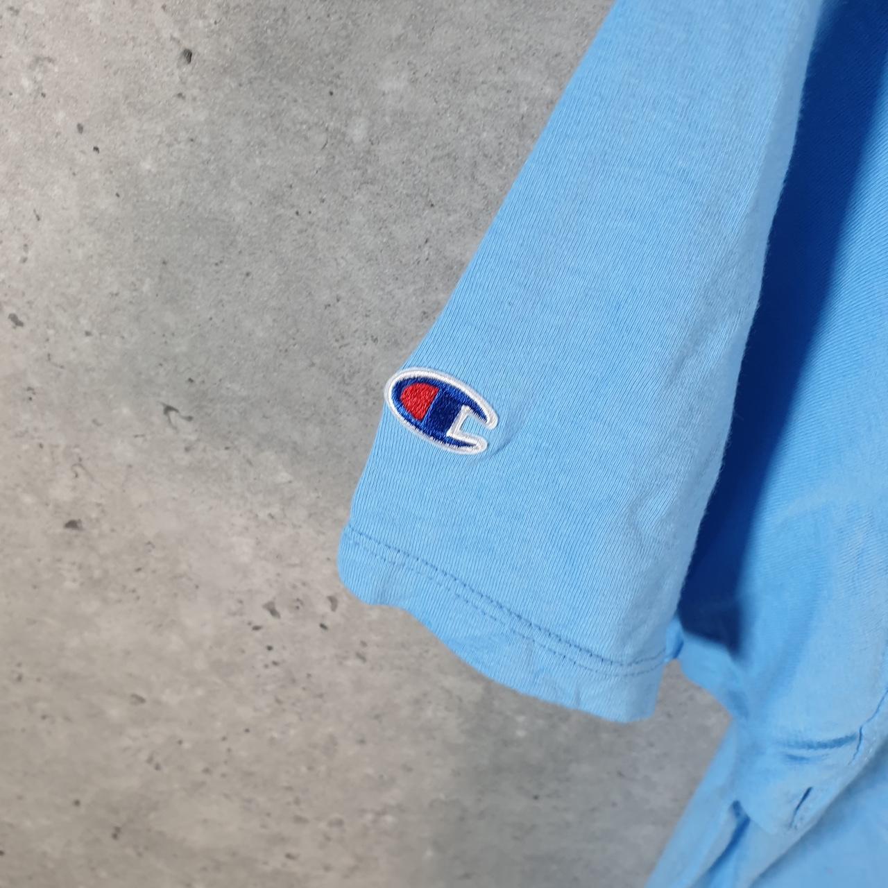 Vintage Champion Embroidered T Shirt Men’s XL Blue Casual Blank Athletic