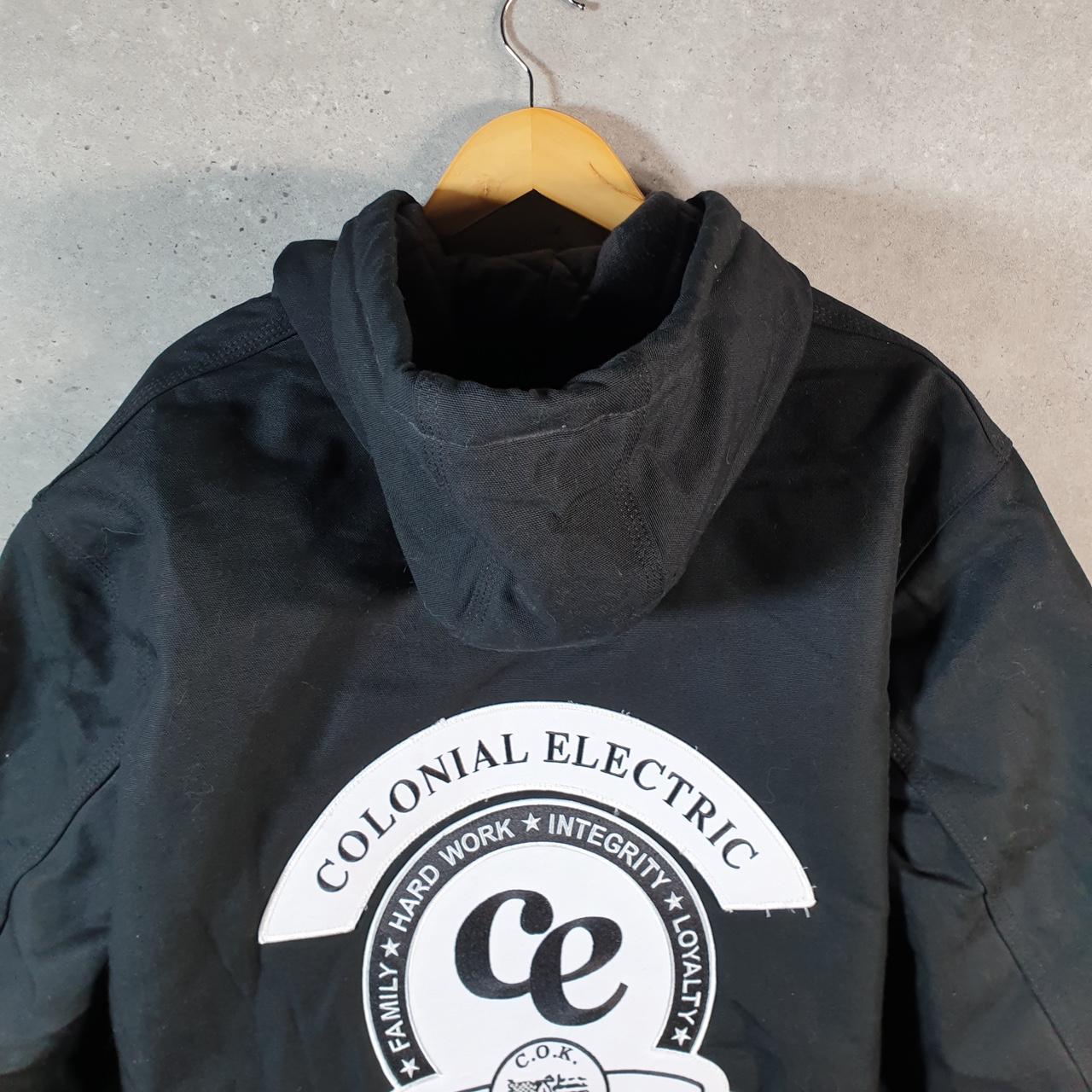 Vintage Carhartt Active Hooded Jacket Men’s Large Black J140 BLK Workwear Canvas USA G2096