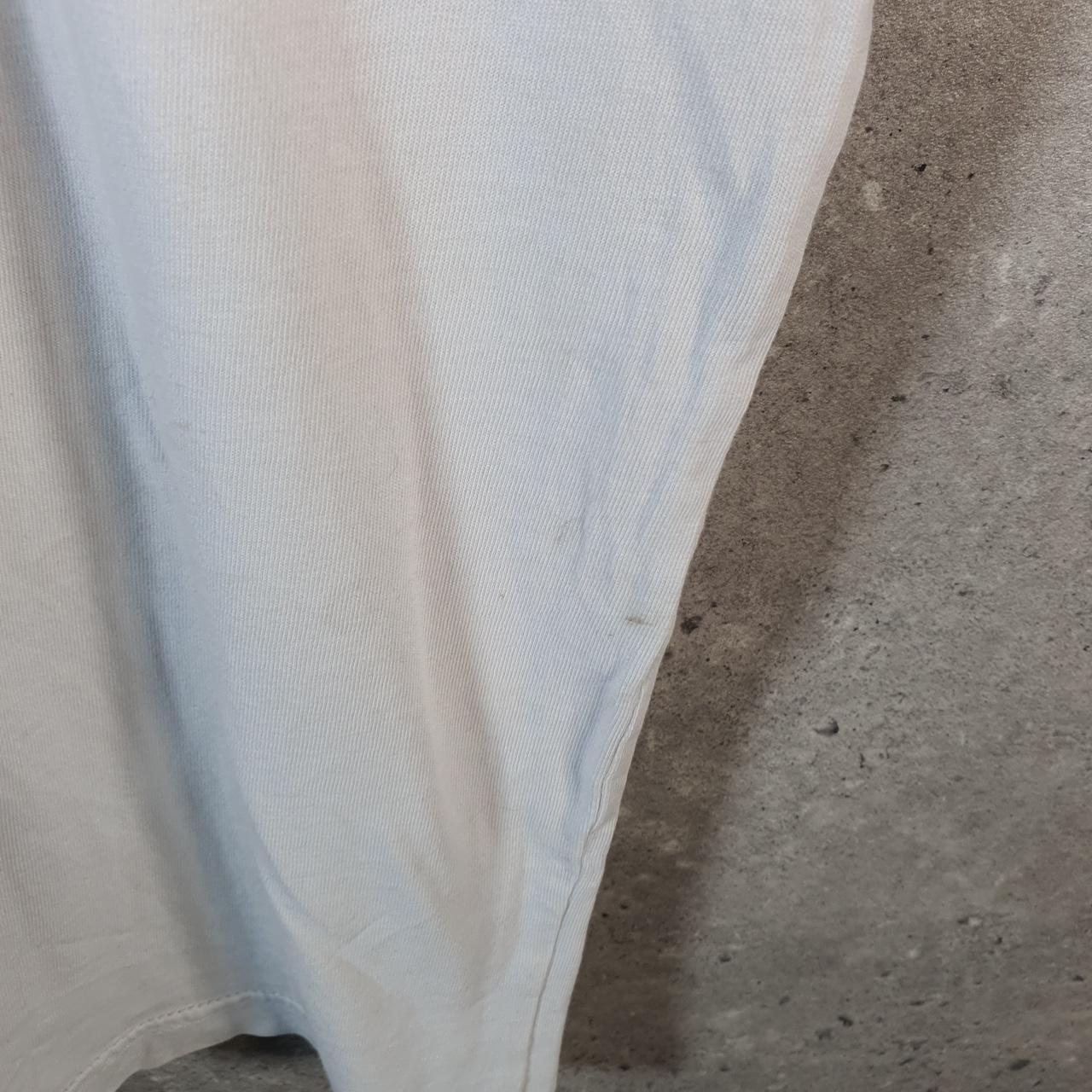 Vintage Adidas Spellout Tee T Shirt Mens Medium White Three Stripes Logo Athletic