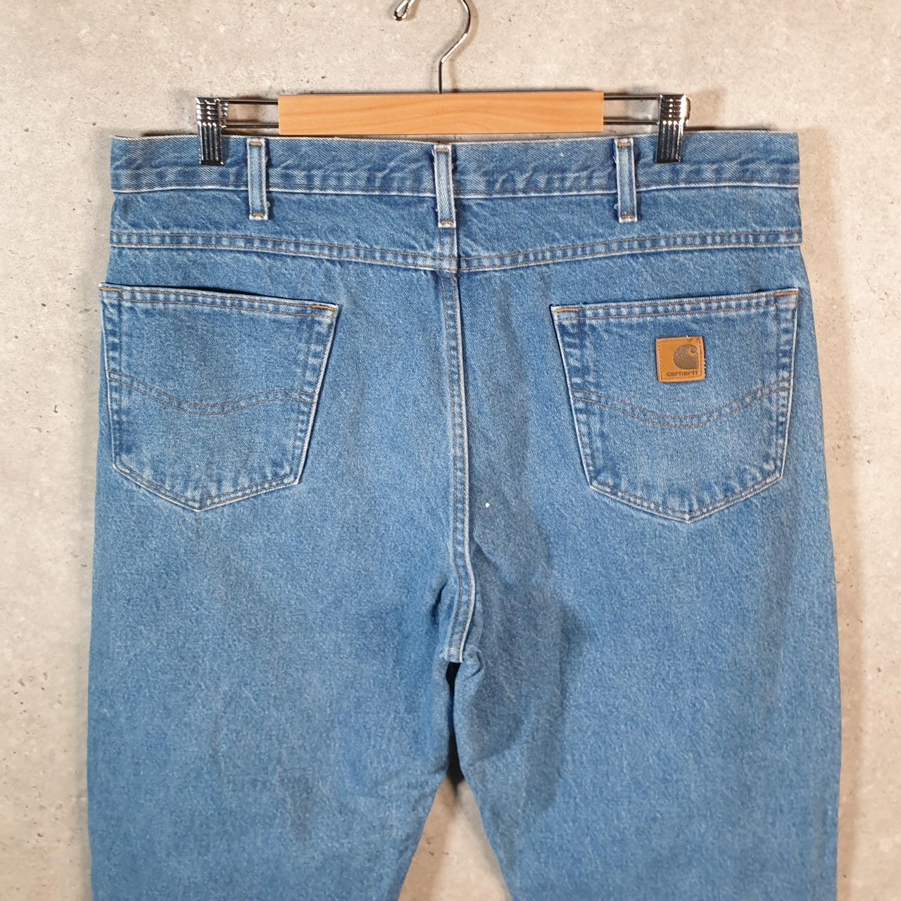 Vintage Carhartt Workwear Carpenter Jeans Mens W38 L26 Blue Denim Relaxed Fit USA