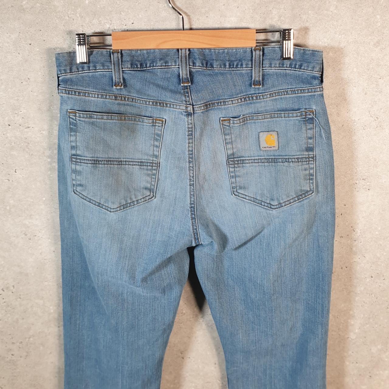 Vintage Carhartt Workwear Carpenter Jeans Mens W34 L32 Blue Denim Relaxed Fit USA