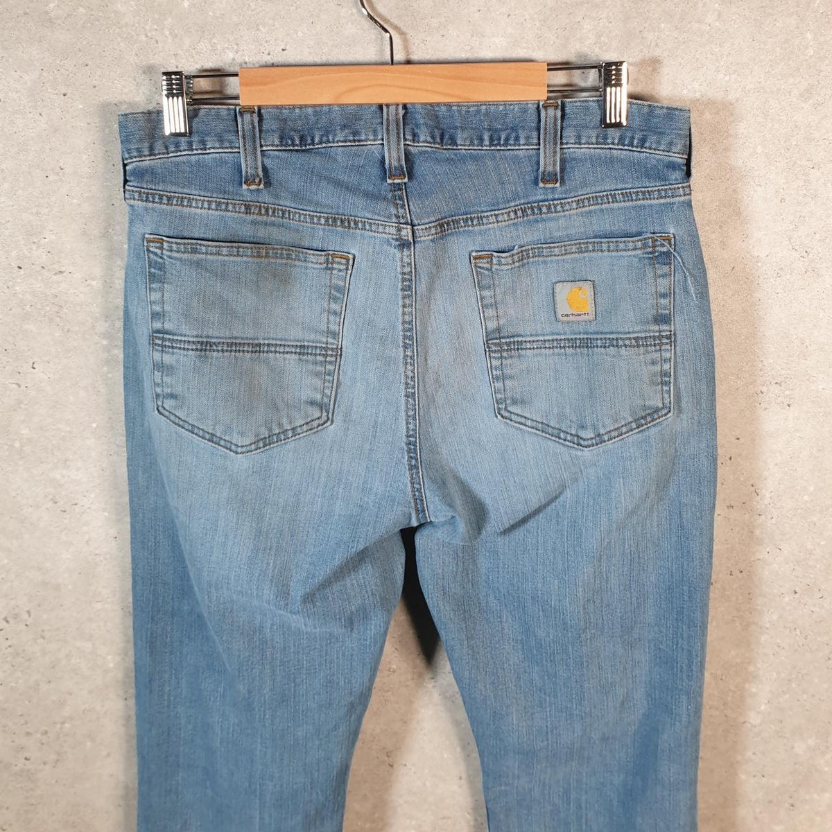 Vintage Carhartt Workwear Carpenter Jeans Mens W34 L32 Blue Denim Relaxed Fit USA