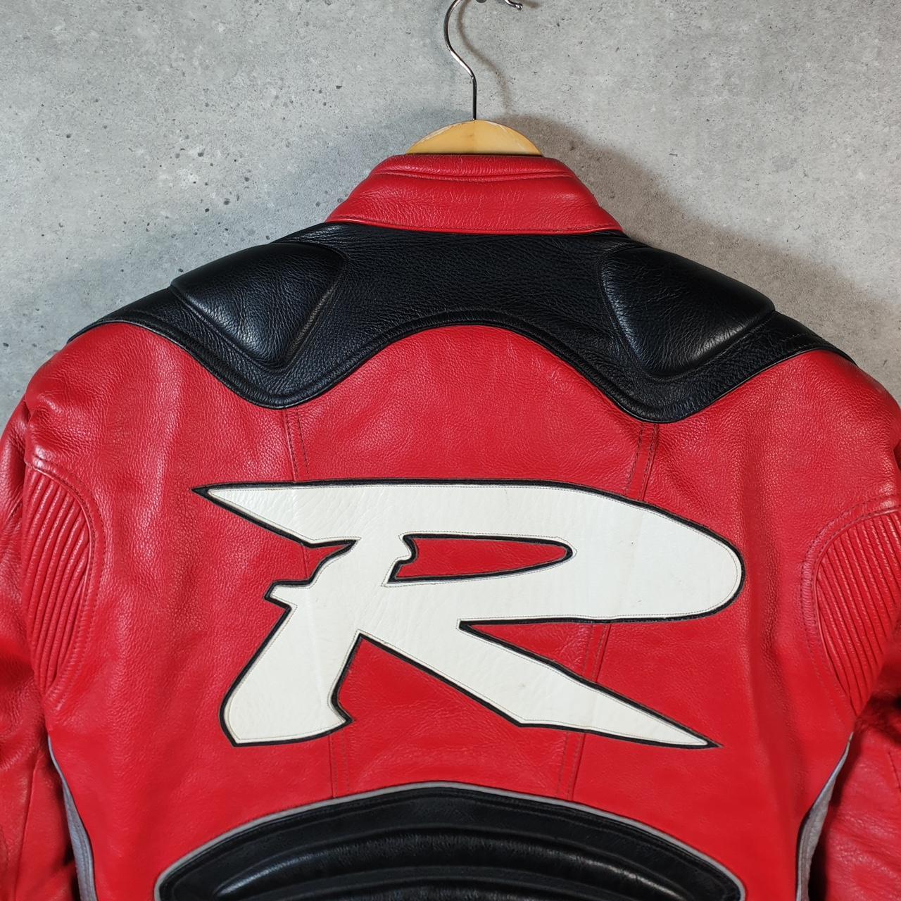 Vintage Frank Thomas R Series Motorcycle Jacket Mens XS Red Armoured Padded Shoulder Elbows