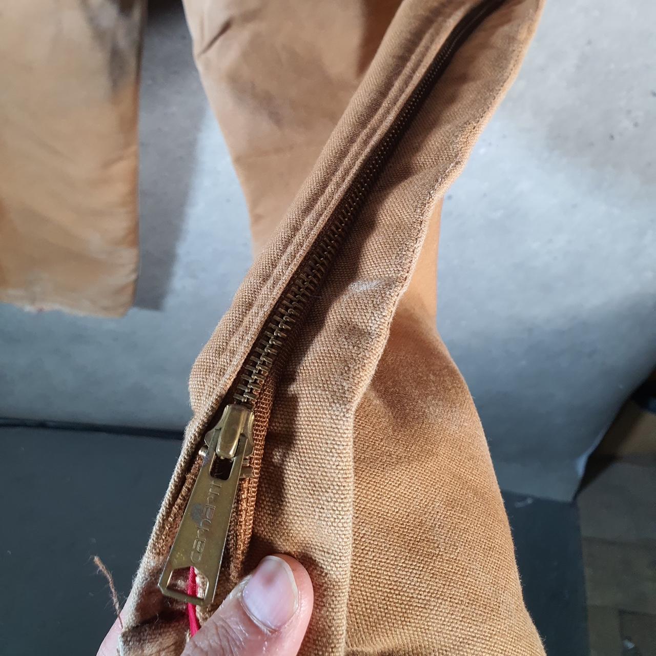 Vintage Carhartt Zipped Carpenter Trousers Mens W38 L30 Brown Dungaree Fit Workwear