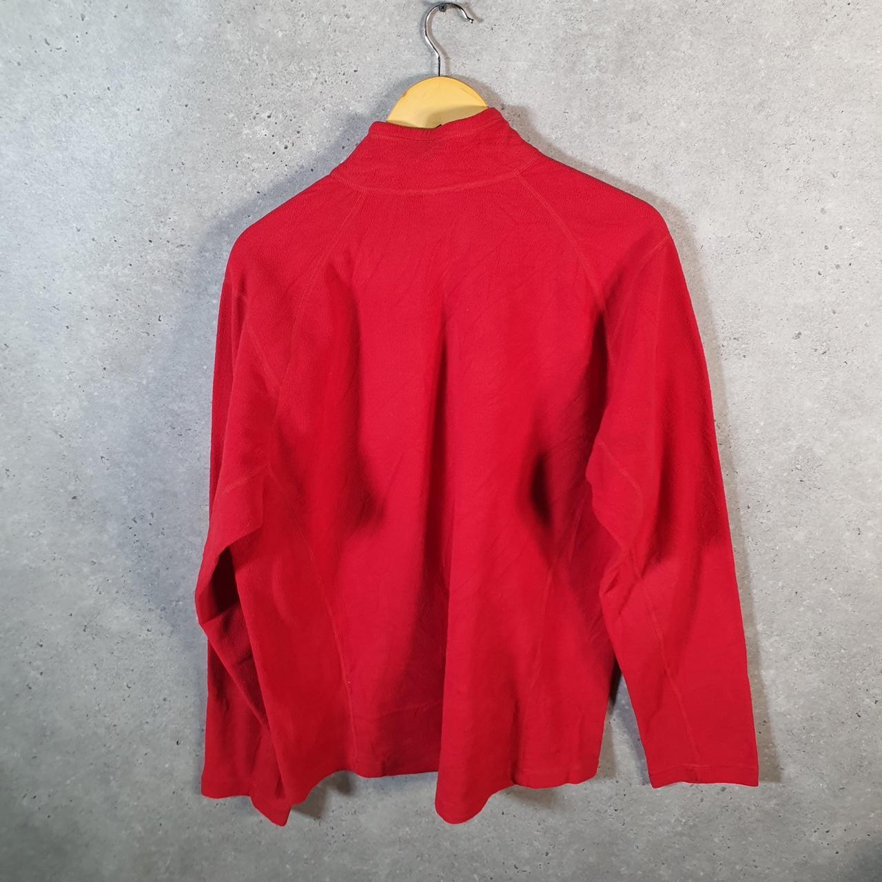 Vintage The North Face TNF Teddy Fleece Sweatshirt Mens Large 1/4 Zip Red Logo Winter