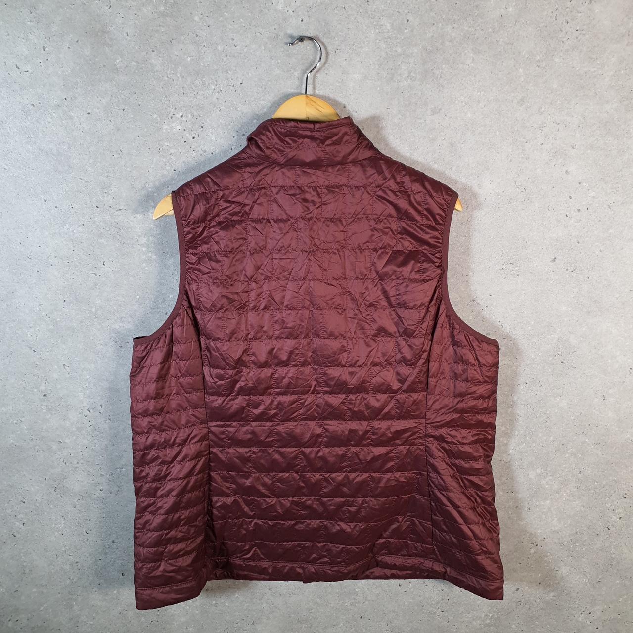 Vintage Patagonia Nano Puffer Gilet Vest Jacket Womens 2XL Burgundy Red Full Zip Lightweight Big Fish Vintage