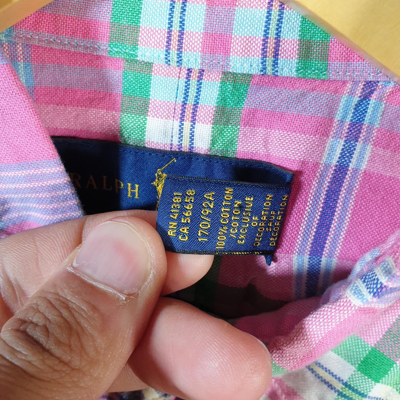 Vintage Ralph Lauren Button Down Shirt Men’s Small Pink Classic Fit Checkered Pony