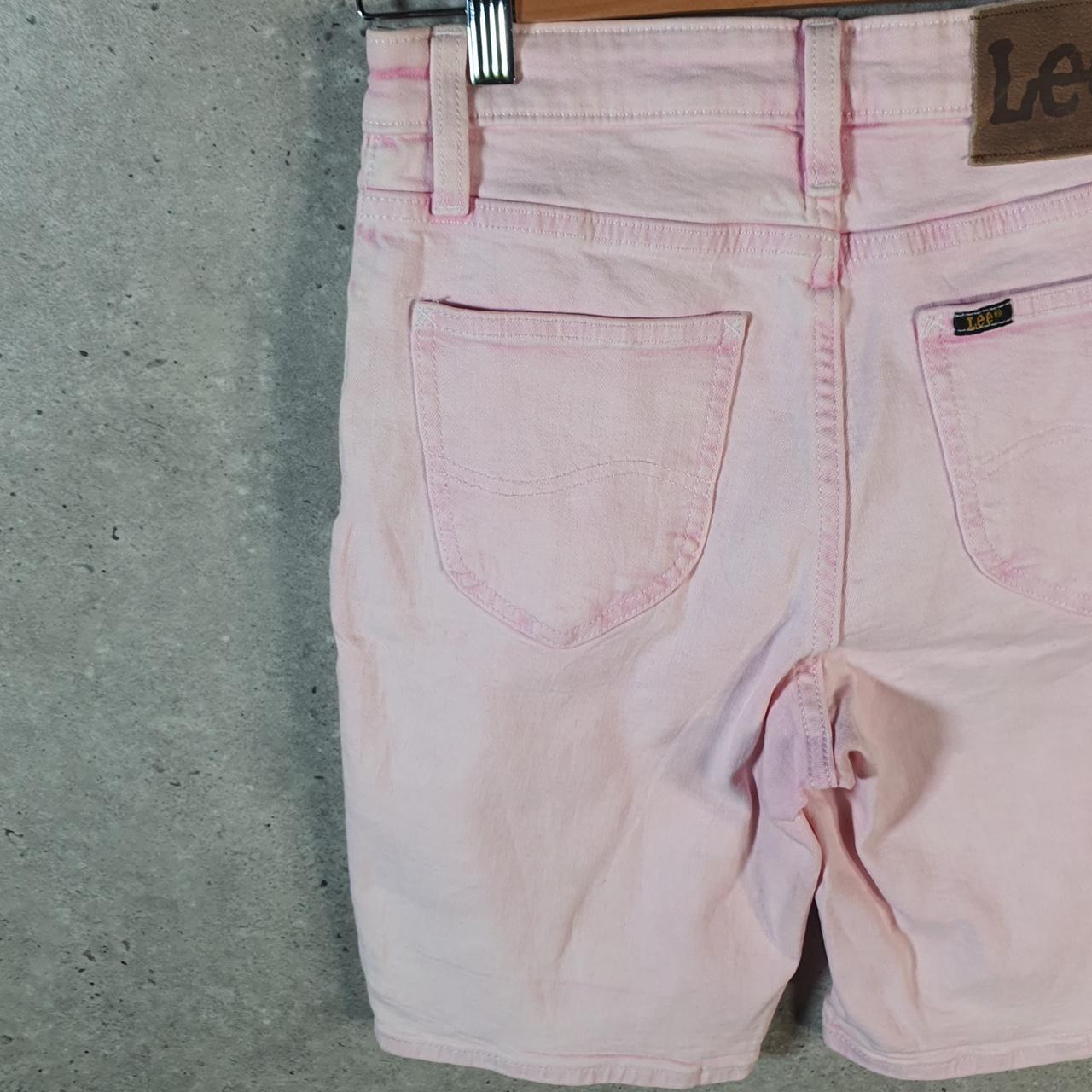 Vintage Lee Baggy Shorts Jorts Cargo Womens W26 Pink Denim Relaxed Cargo