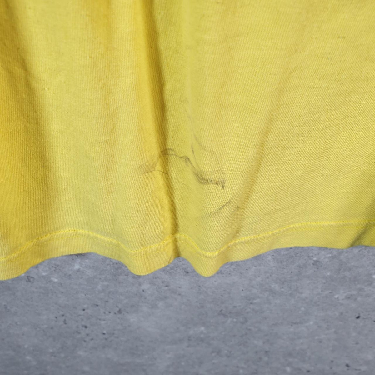 Vintage Stussy Spellout Printed T Shirt Men’s Medium Yellow Graphic Short Sleeve Big Fish Vintage