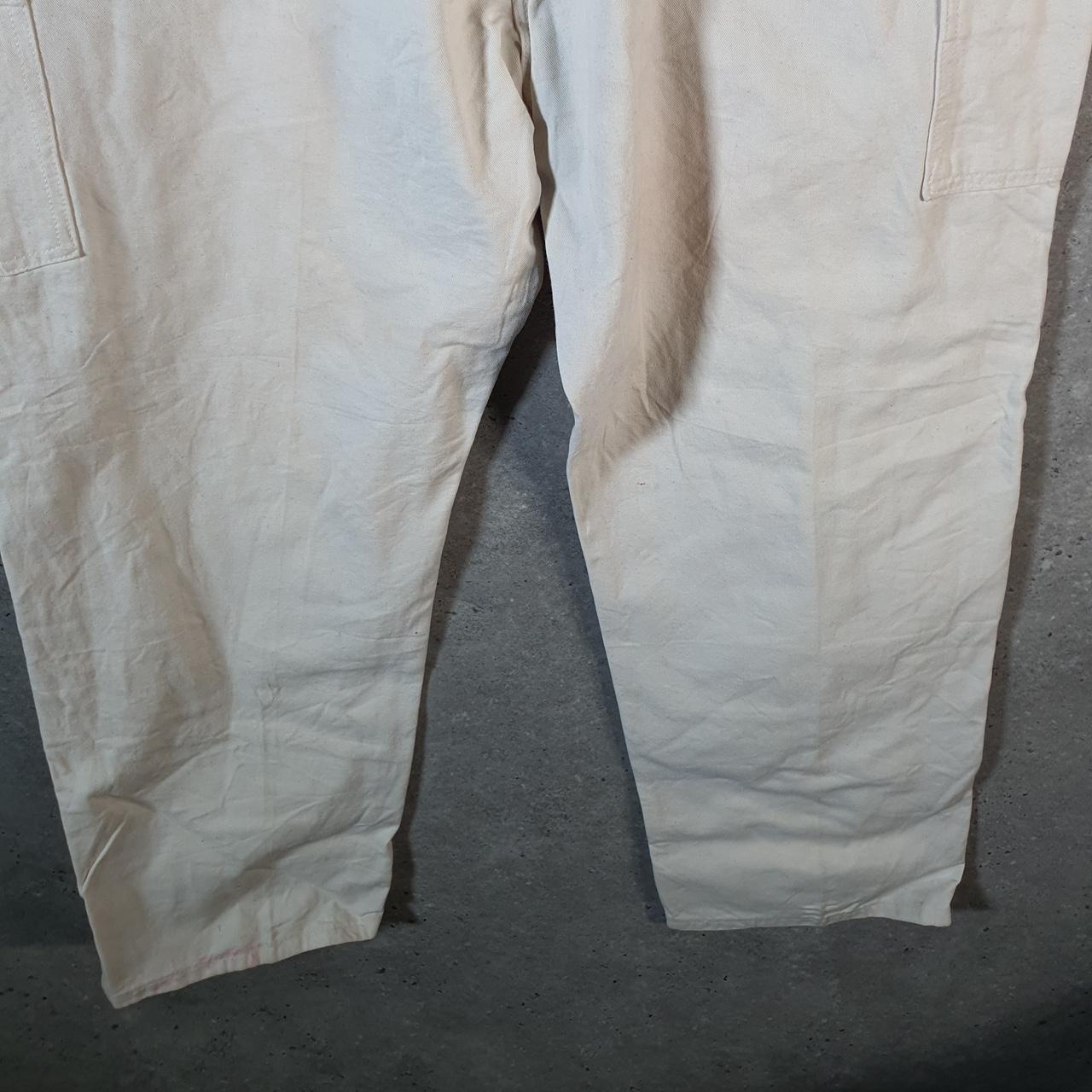 Vintage Carhartt Carpenter Double Knee Trousers Mens W42 L32 White Original Fit Workwear