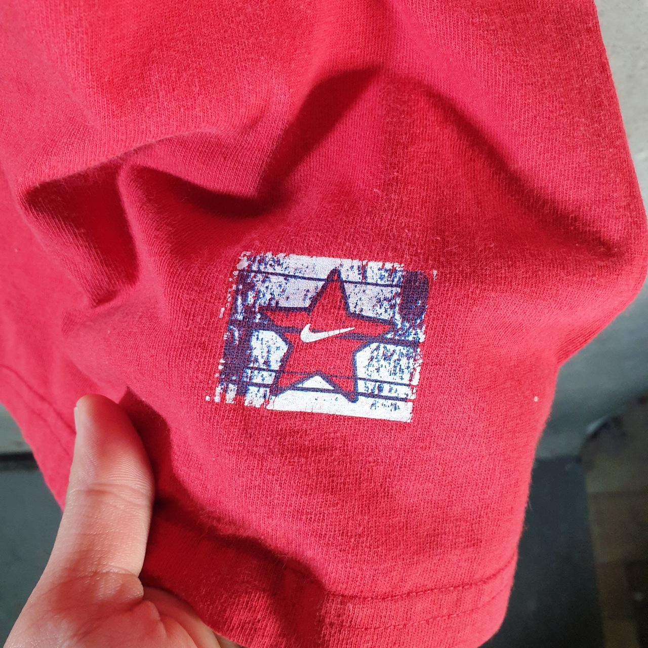 Vintage Nike 90s Made in USA T Shirt Men’s Large Red Swoosh Logo Athletic