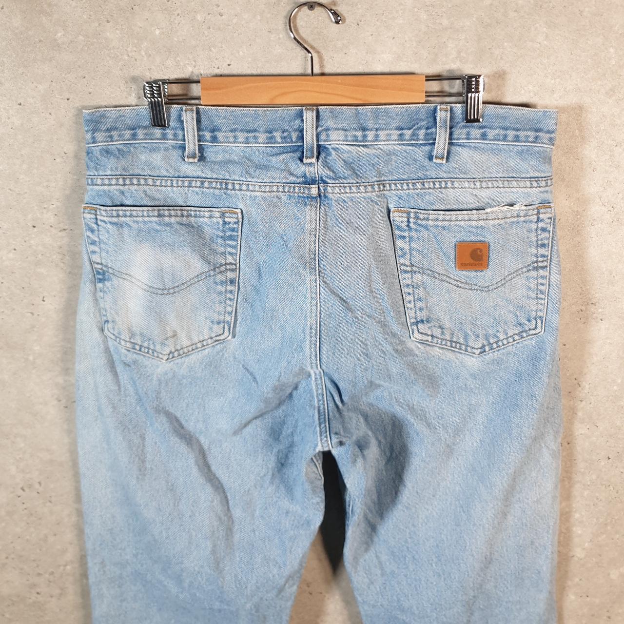 Vintage Carhartt Workwear Carpenter Jeans Mens W38 L30 Blue Denim Traditional Fit USA