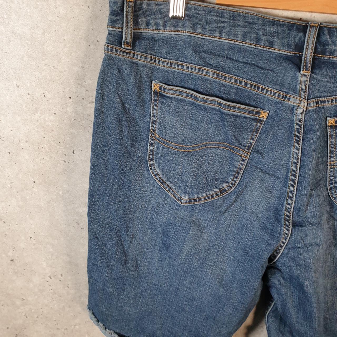 Vintage Lee Baggy Shorts Jorts Cargo Womens W38 Blue Relaxed Denim