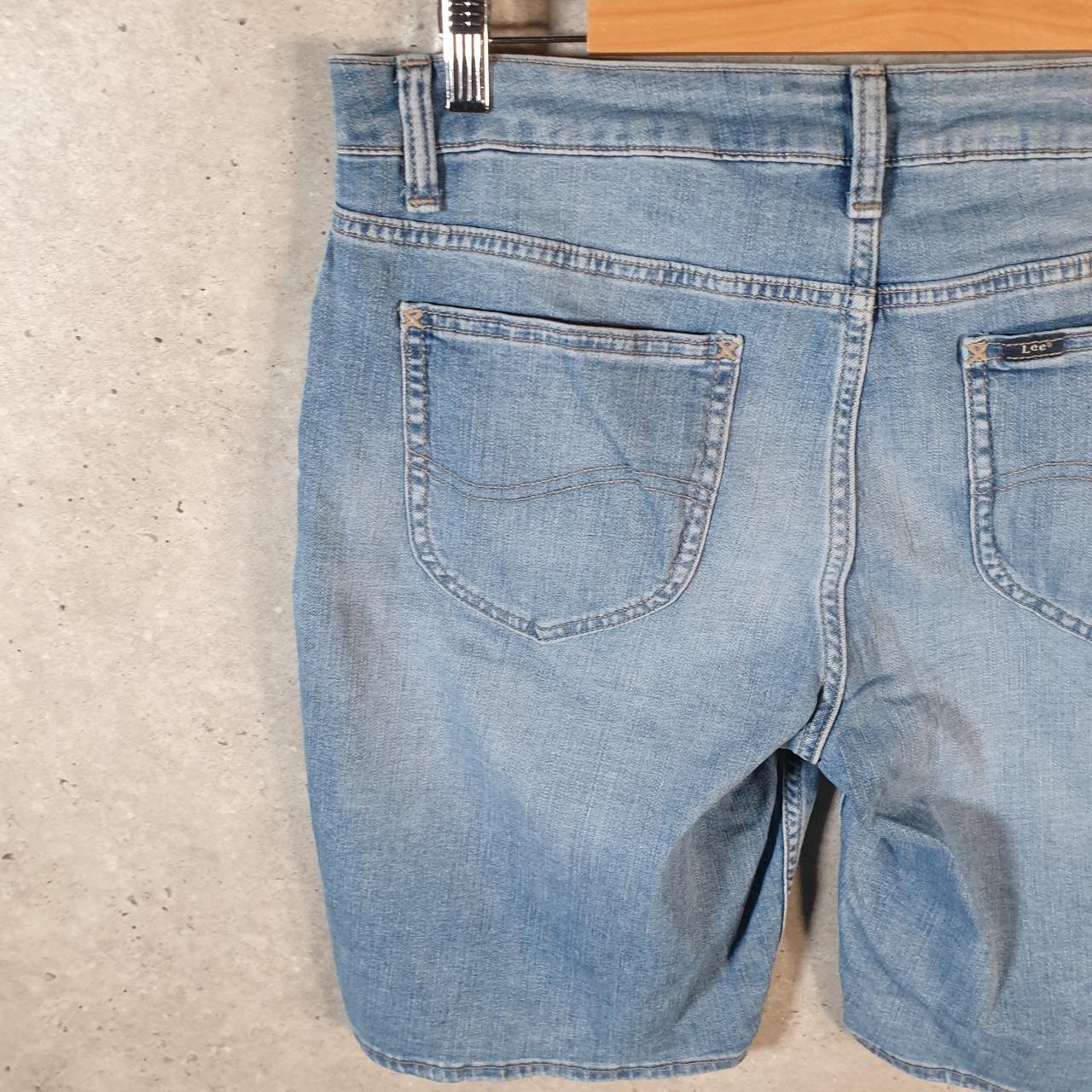 Vintage Lee Baggy Shorts Jorts Cargo Womens W34 Blue Relaxed Denim