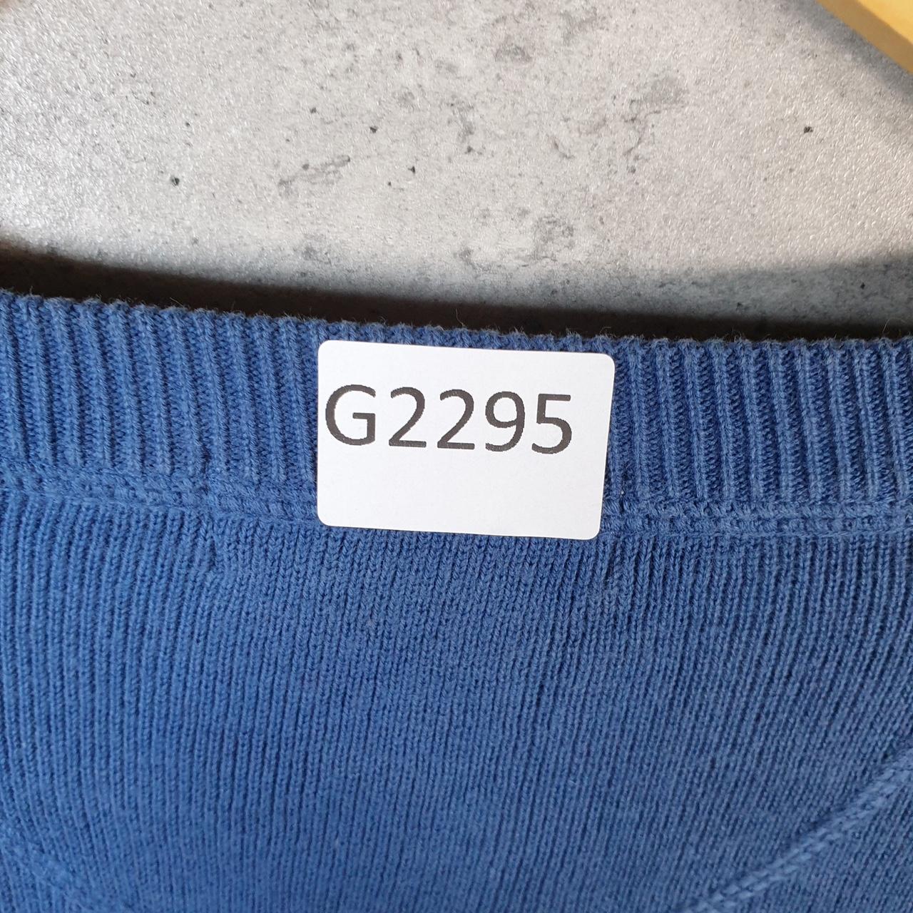 Vintage Eddie Bauer Knit Sweater Womens Medium Blue Y2K Pullover Pocket