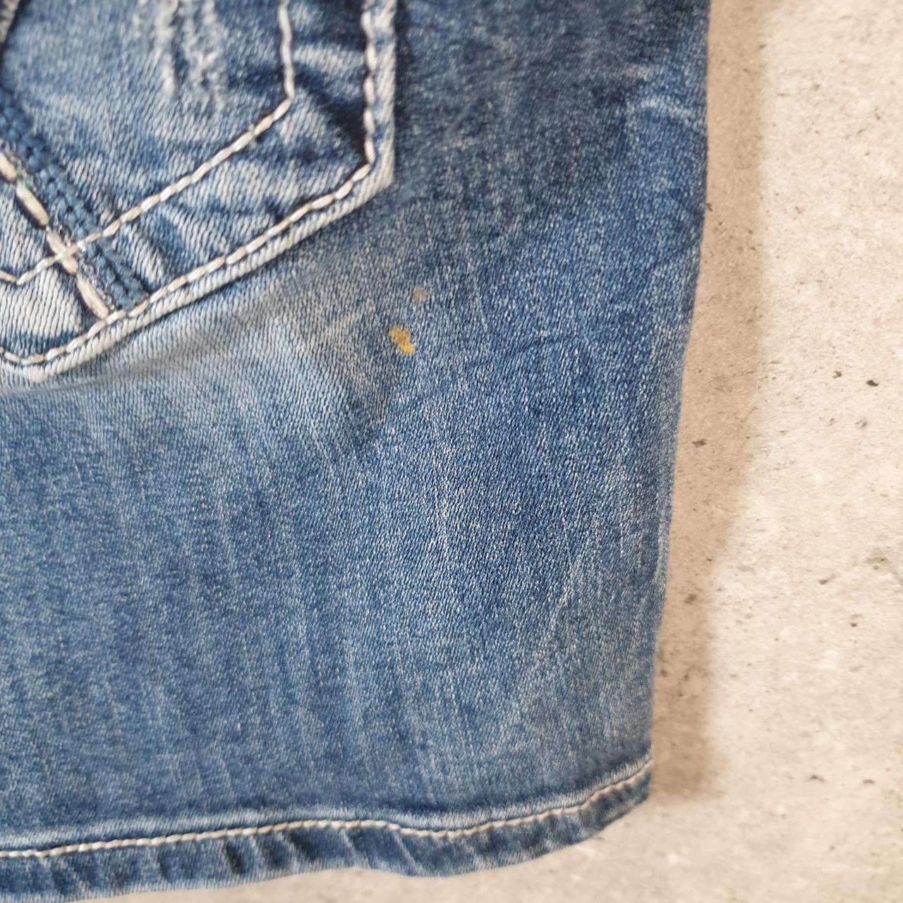 Vintage Miss Me Baggy Y2K Hip Hop Jeans Shorts Jorts Womens W26 Blue Denim Low Rise