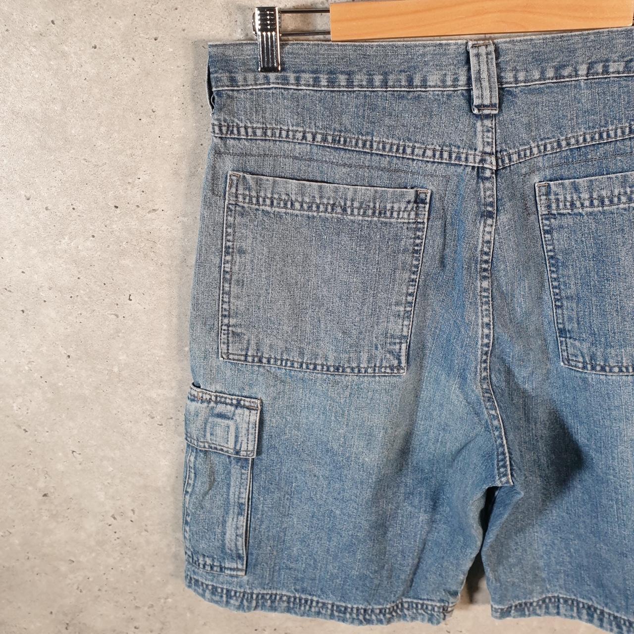 Vintage Wrangler Denim Shorts Jorts Cargo Men’s W33 Blue Baggy Cotton