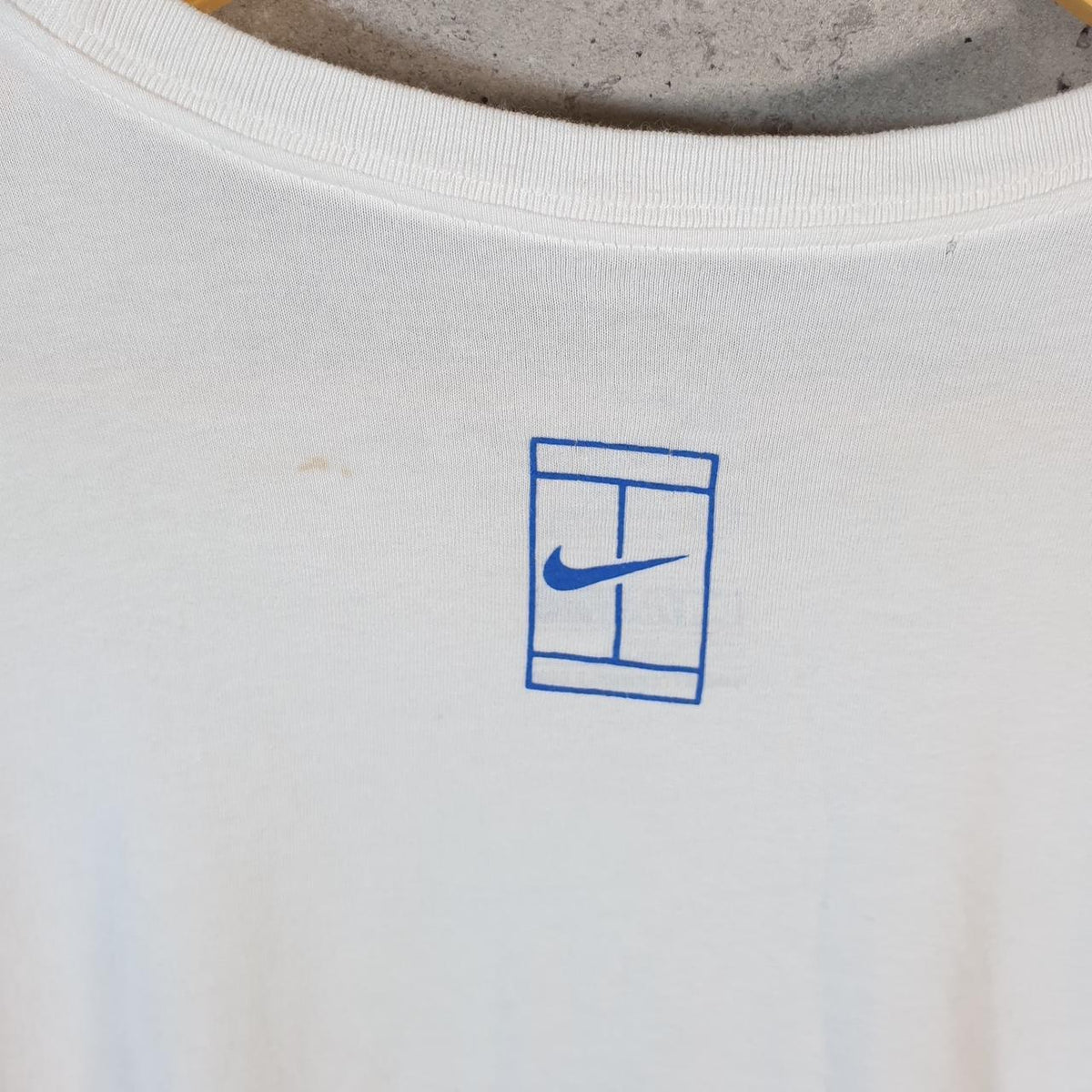 Vintage Nike Steal The Show Dri Fit Spellout T Shirt Men’s Large White Logo Swoosh Athletic