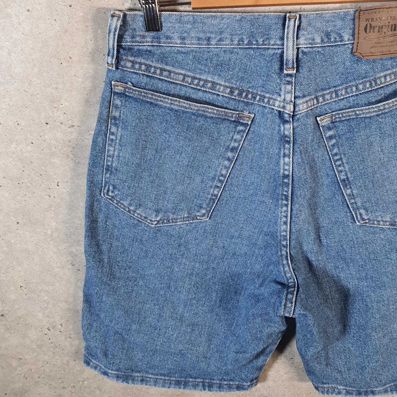 Vintage Wrangler Denim Shorts Jorts Cargo Men’s W32 Relaxed Blue Baggy Cotton